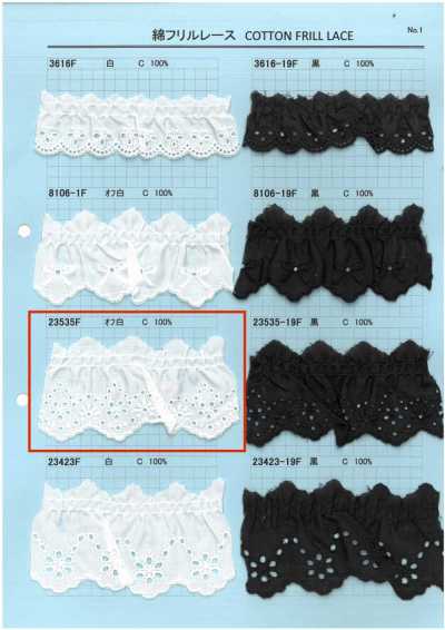 23535F Cotton Frill Lace