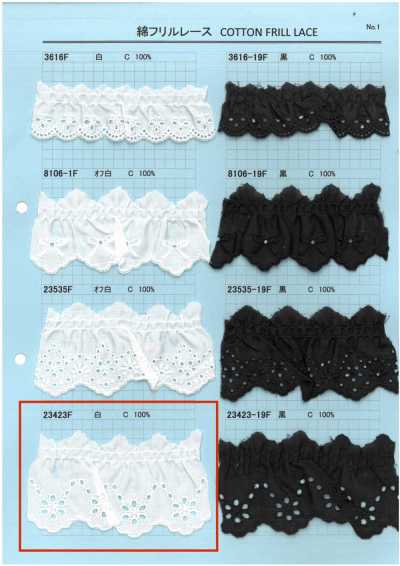 23423F Cotton Frill Lace