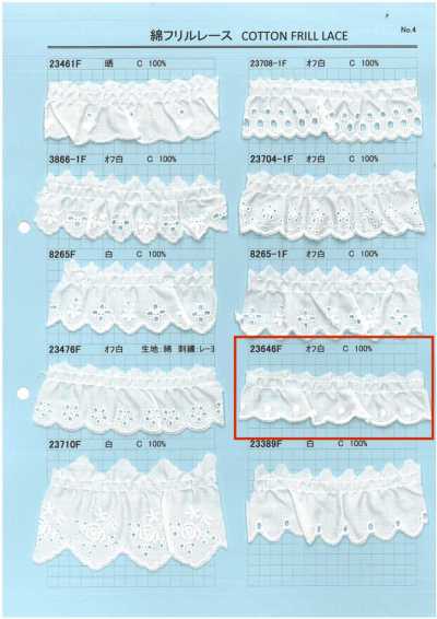 23646F Cotton Frill Lace