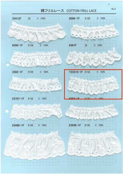 T23319-1F Cotton Ruffle Lace