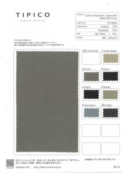 TP-4023 Cotton 60/2 X T400 Gabardine Ninepur