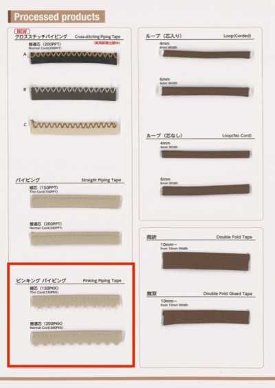 TM-0404-PKK TM Faux Leather Pinking Piping Tape