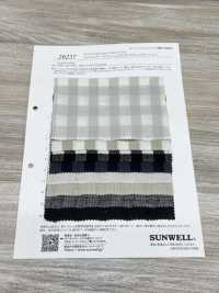 26257 Cotton Dobby Brushed Light Cross Check Washer Finish[Textile / Fabric] SUNWELL Sub Photo