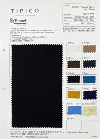 NOFT-4418 TENCEL™ Lyocell Fiber 40/1 Poplin