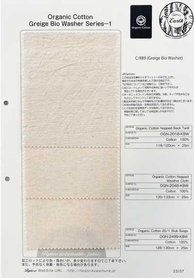 OGN-2018-KBW Organic Nep Back Twill