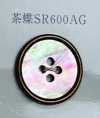 SR600AG 4-hole Rimmed Brown Shell Button