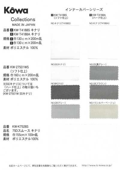 KW-27501WS Inner Cover Series (Soft Finish)