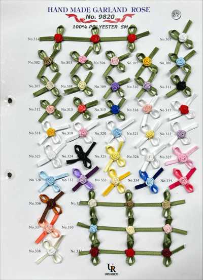 9820 Handmade Garland, Rolled Rose Type