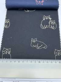 1025-1236-1 200-strand Broadcloth Embroidery, Glasses Cat[Textile / Fabric] HOKKOH Sub Photo