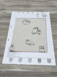 1025-1236-1 200-strand Broadcloth Embroidery, Glasses Cat[Textile / Fabric] HOKKOH Sub Photo