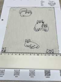 1025-1236-1 200-strand Broadcloth Embroidery, Glasses Cat[Textile / Fabric] HOKKOH Sub Photo