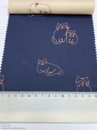 1025-1236-1 200-strand Broadcloth Embroidery, Glasses Cat[Textile / Fabric] HOKKOH Sub Photo