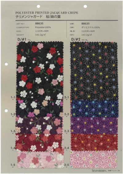 88635 SEVENBERRY® Chirimen Jacquard Sakura/Hemp Leaf