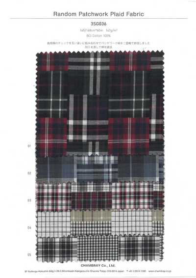 3SG036 Random Patchwork Plaid Fabric