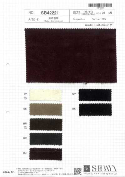 SB42221 Wide Width Velveteen