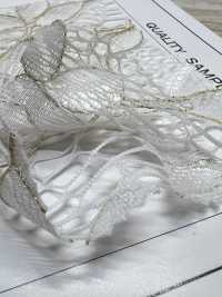 194355 Lame Lace(Stretch Lace)[Textile / Fabric] Coral Sub Photo