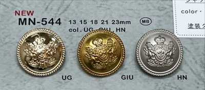 MN-544 Emblem Metal Button, Shank Back, With Rim