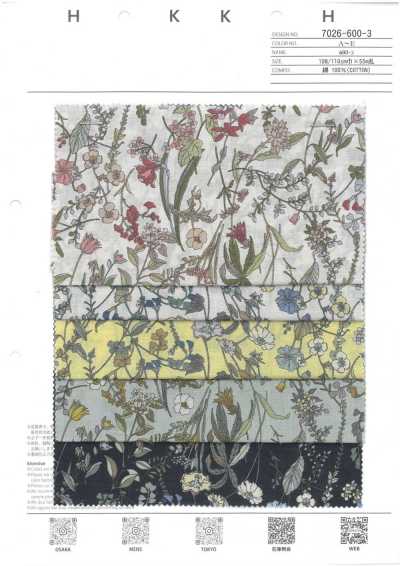 7026-600-3 60 Lawn Thread Floral Pattern