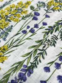 8026-790-1 Linen Loomstate Striped Flower[Textile / Fabric] HOKKOH Sub Photo