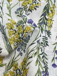 8026-790-1 Linen Loomstate Striped Flower[Textile / Fabric] HOKKOH Sub Photo