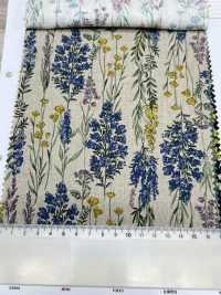 8026-790-1 Linen Loomstate Striped Flower[Textile / Fabric] HOKKOH Sub Photo