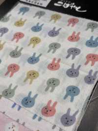 KTS3217 Double Gauze Rabbit Print[Textile / Fabric] Cotton Kobayashi Sub Photo