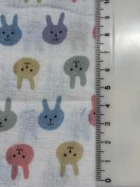 KTS3217 Double Gauze Rabbit Print[Textile / Fabric] Cotton Kobayashi Sub Photo