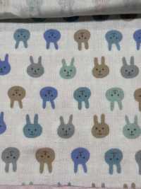 KTS3217 Double Gauze Rabbit Print[Textile / Fabric] Cotton Kobayashi Sub Photo