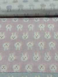 KTS3217 Double Gauze Rabbit Print[Textile / Fabric] Cotton Kobayashi Sub Photo