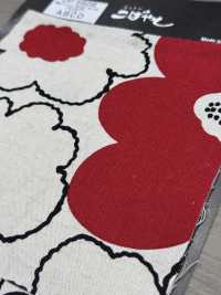 UP5928 Linen Linen Canvas Peach Flower Print[Textile / Fabric] Cotton Kobayashi Sub Photo