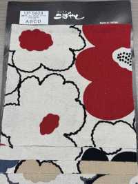 UP5928 Linen Linen Canvas Peach Flower Print[Textile / Fabric] Cotton Kobayashi Sub Photo