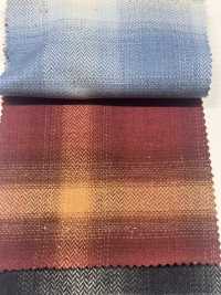 SBT-021 Organic Trimmed Henribone Ombre Check[Textile / Fabric] Kuwamura Textile Sub Photo