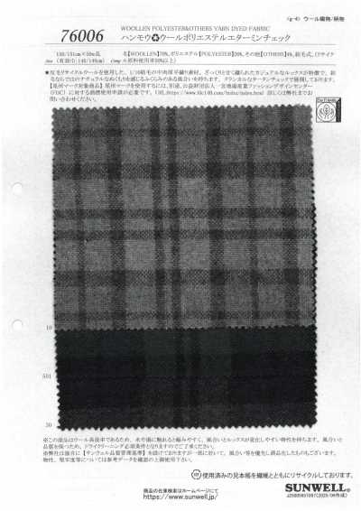 76006 Reclaimed Wool RE Wool Polyester Etamine Check
