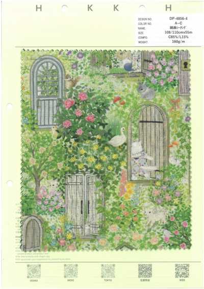 DP-4856-4 Cotton Linen Sheeting Secret Garden