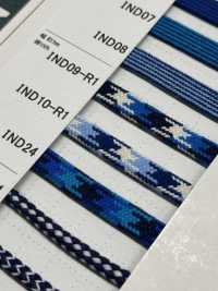 IND24 Indigo Cord 7mm[Ribbon Tape Cord] Cordon Sub Photo