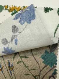 28110 Linen Loomstate With Botanical Floral Print And Angel Soft Processing[Textile / Fabric] SUNWELL Sub Photo