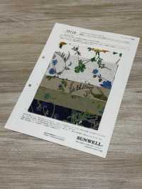 28110 Linen Loomstate With Botanical Floral Print And Angel Soft Processing[Textile / Fabric] SUNWELL Sub Photo