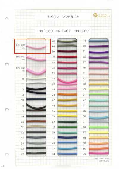 HN-1000 Nylon Soft Round Elastic