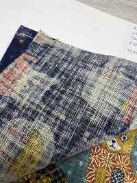 83074 Uneven Thread Cloth Old-fashioned Gold Cat Kasuri[Textile / Fabric] VANCET Sub Photo