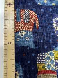 83074 Uneven Thread Cloth Old-fashioned Gold Cat Kasuri[Textile / Fabric] VANCET Sub Photo