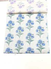 850573 SEVENBERRY® Lawn Unbleached Cotton Soleil Blue / Wildflower[Textile / Fabric] VANCET Sub Photo
