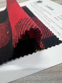 K-4014 Triple Yarn Twill Fuzzy Block Check[Textile / Fabric] Kuwamura Textile Sub Photo