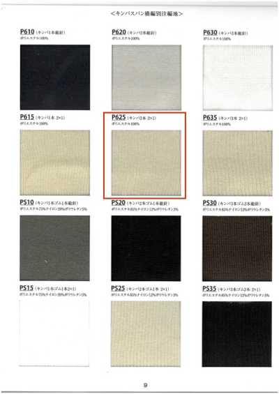 P625 Rib Knit Kimba 2-ply 2×1 60cm Width
