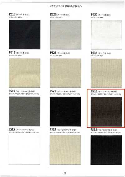 PS30 Rib Knit Kimba 3-strand Elastic 2-strand Full Needle 60cm Width