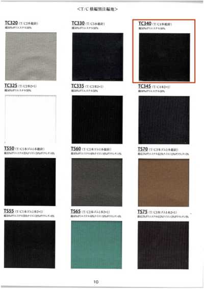 TC340 Rib Knit T/C 4-Needle Full Needle 60cm Width