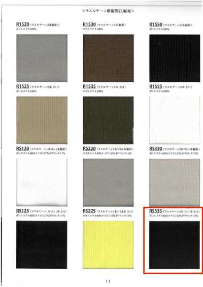 RS335 Rib Raschel Yarn 3-needle Elastic 1x2 60 Cm Width