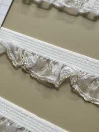 HW-3036 Organza Ruffle With Gold Glitter And Stretch Tape[Ribbon Tape Cord] No Name Sub Photo