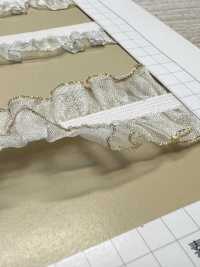 HW-3038 Organza Double Ruffle With Gold Glitter And Stretch Tape[Ribbon Tape Cord] No Name Sub Photo