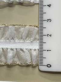 HW-3038 Organza Double Ruffle With Gold Glitter And Stretch Tape[Ribbon Tape Cord] No Name Sub Photo