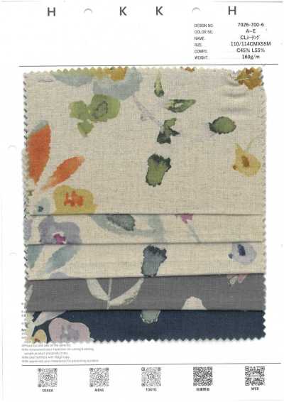 7026-700-6 CL Sheeting Watercolor Floral Pattern